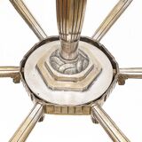 Art Deco silver-plated brass chandelier, 1920