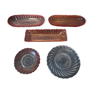 Lot de 5 coupelles en cristal de