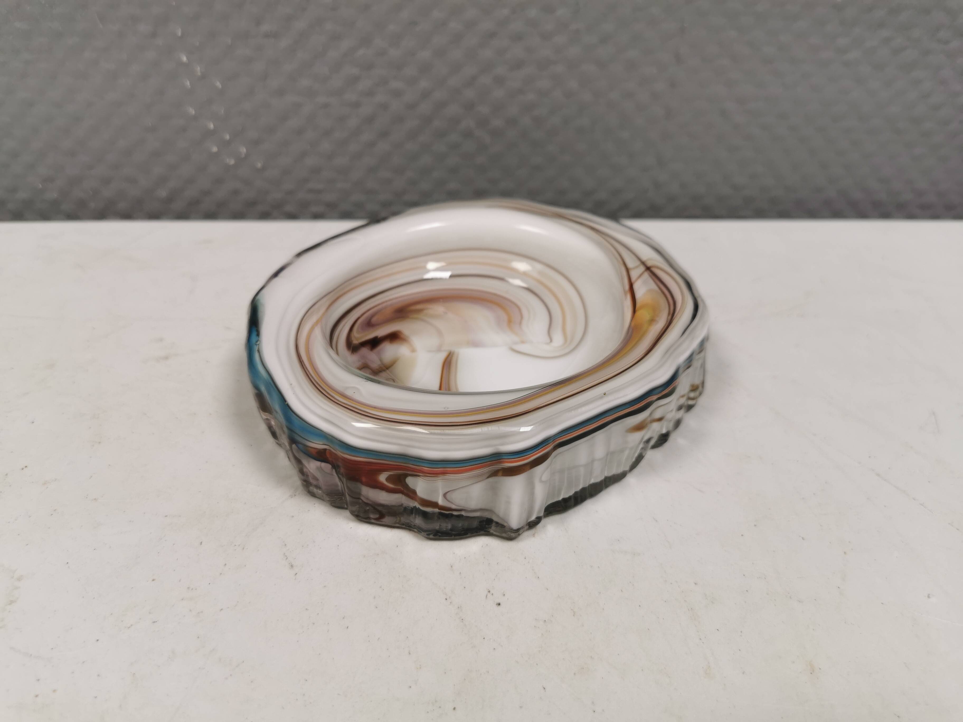Rare glass art / ashtray by Michael Bang for Holmegaard Denmark 1968
