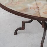 Mid-century onyx italian iron dining or garden table