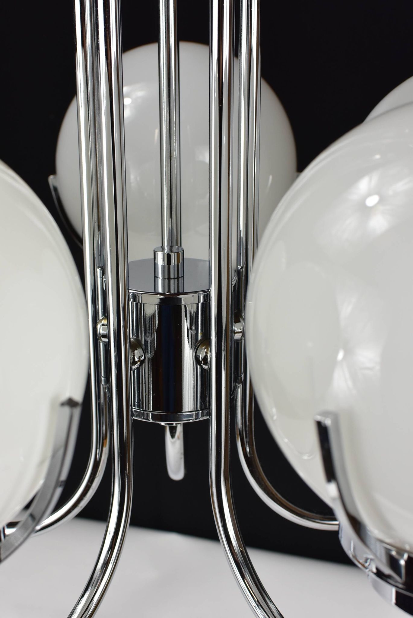 Modernist chrome chandelier