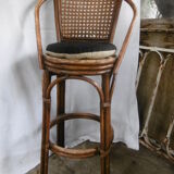Rattan bar top stool