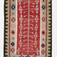 3x5 Red Green Tribal Vintage Kilim Rug, 88x147Cm