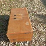 Worker seamstress box in patinated solid wood