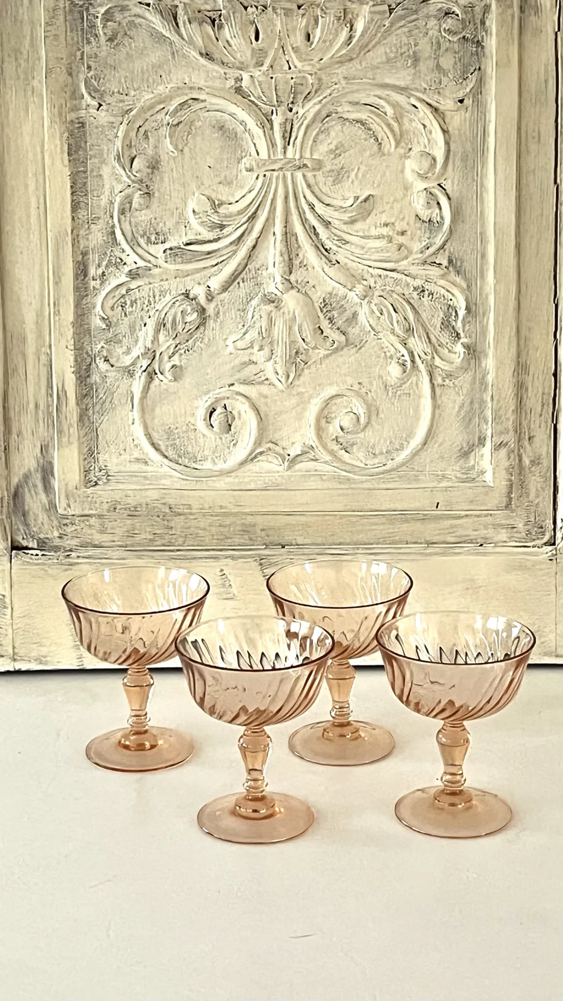 Champagne glasses – Vintage French Glass Set of 4