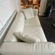 Cassina two-seater sofa in white leather, designer Lissoni, plus 3 white leather cushions