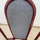 Metallic burgundy bistro chair for restaurants and communities with gray fabric