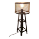 Industrial lamp in black metal to pose.
