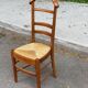 Solid wood and straw valet chair with hanger and drawer