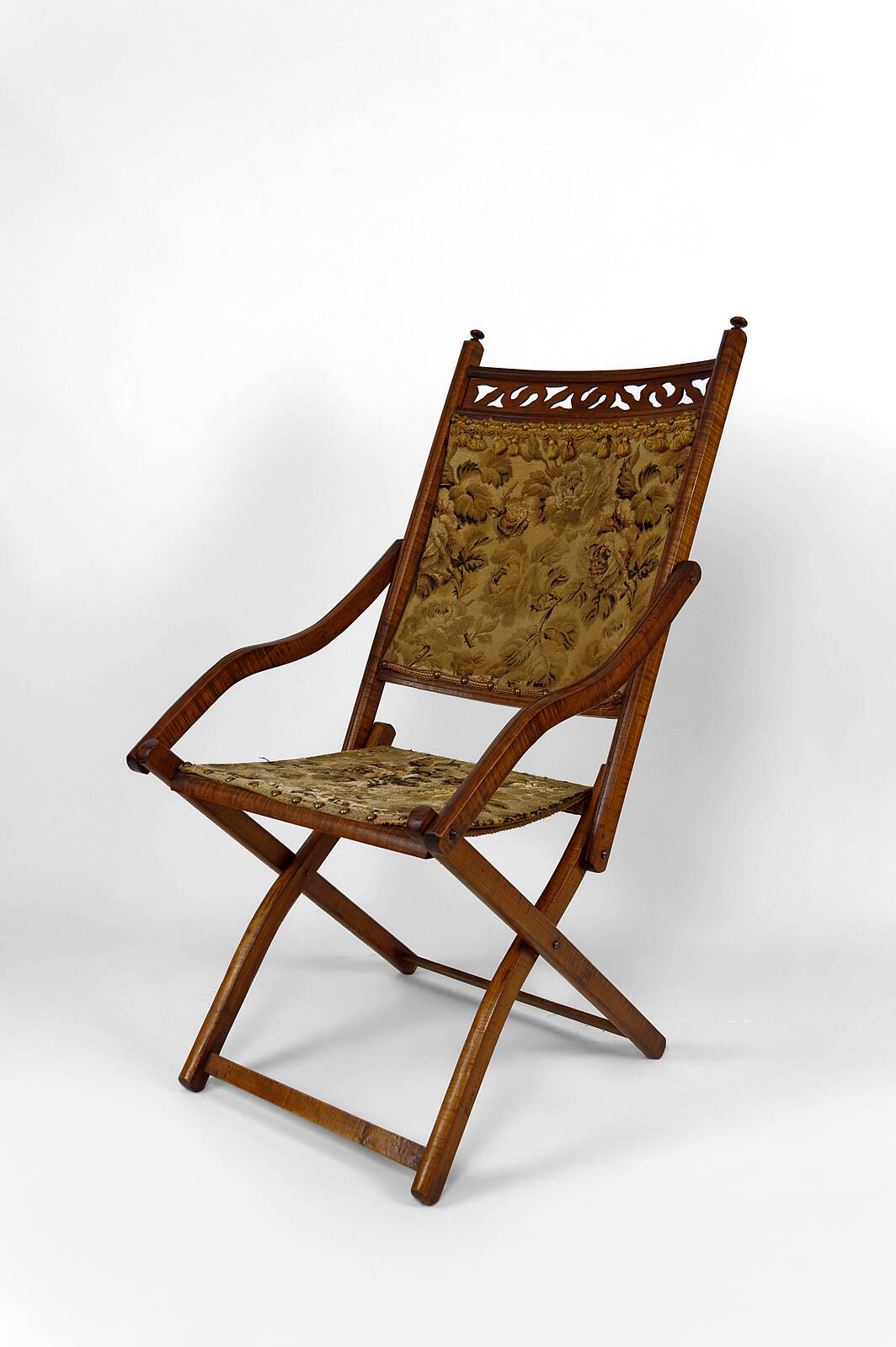 Victorian "safari" folding chair, United Kingdom, Arts & Crafts, circa 1880