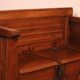 Oak bench chest with incorporated panels and gothic elements