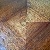 Folding side table in turned wood and marquetry circa 30's/40's