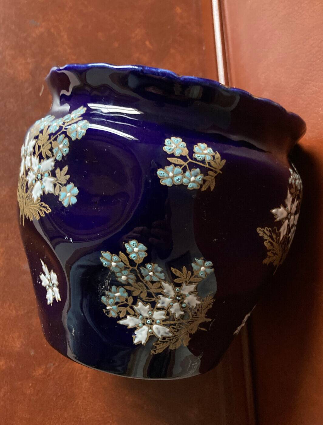 Gien porcelain pot cover - midnight blue