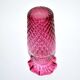 Vintage pink blown glass cornet vase - vintage pineapple shape 18cm