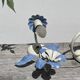Pair of blue metal floral wall lights