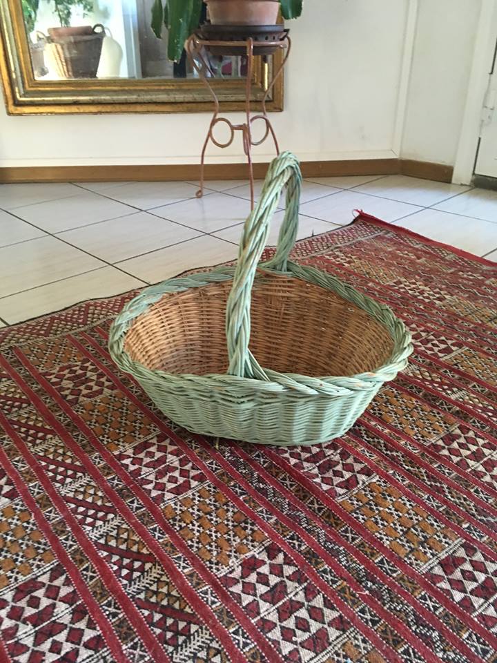 Spring wicker basket