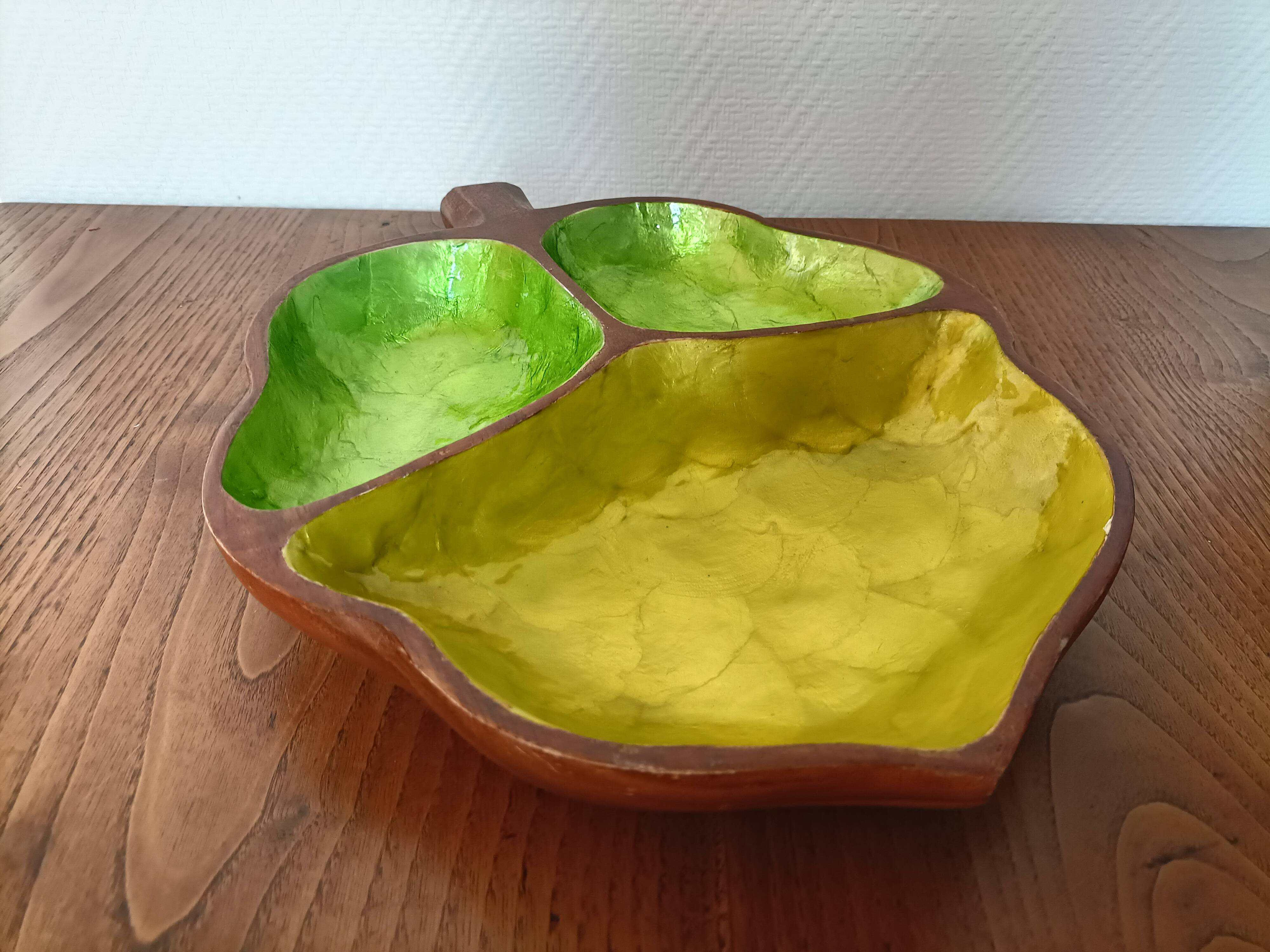 Solid Wood Appetizer Tray with 3 Compartments