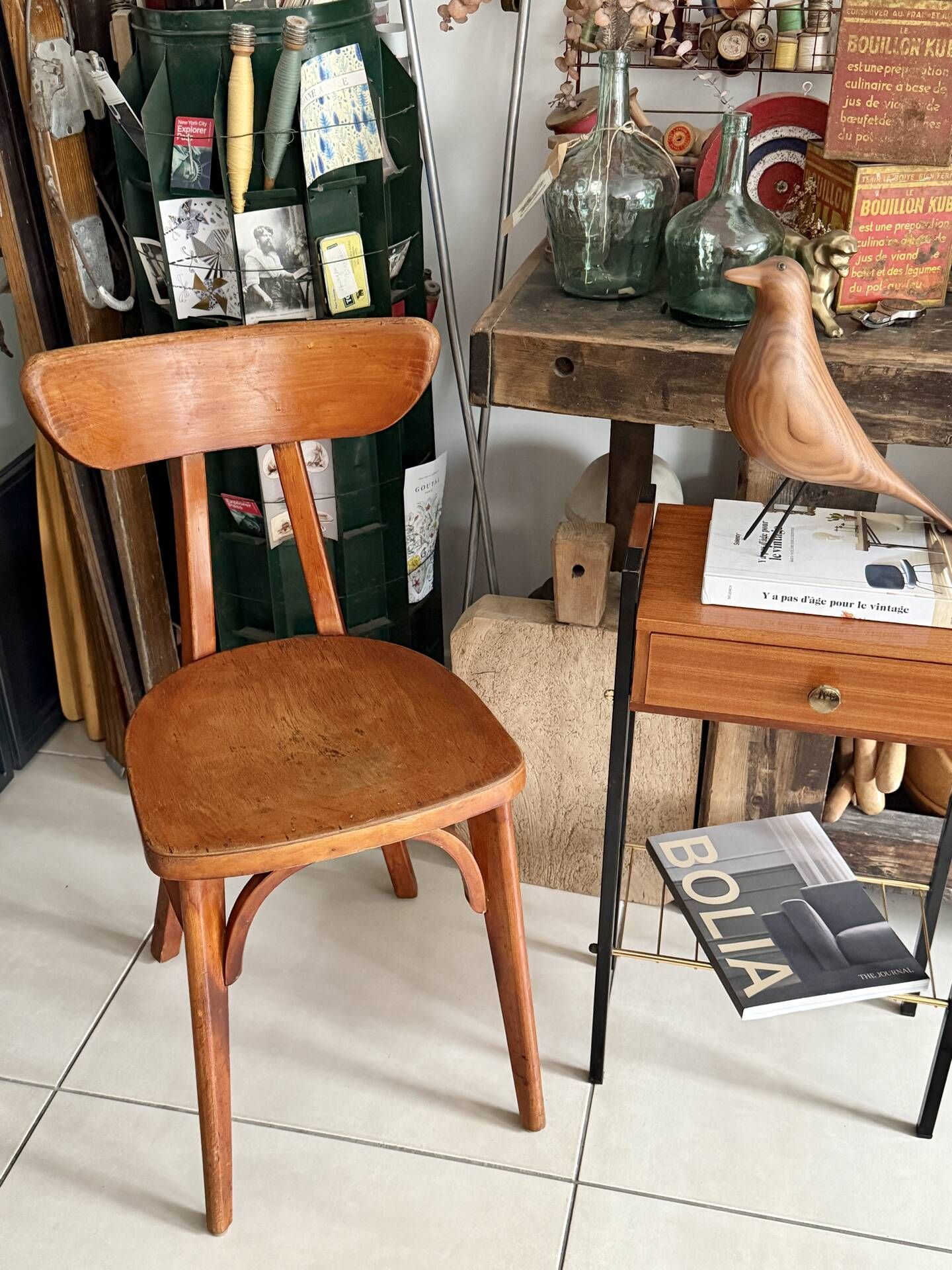 "Bistro chair 'Banana' Luterma in curved wood – 1950s"