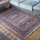 Vintage Iranian Kenareh rug from the 1980s. Handcrafted.