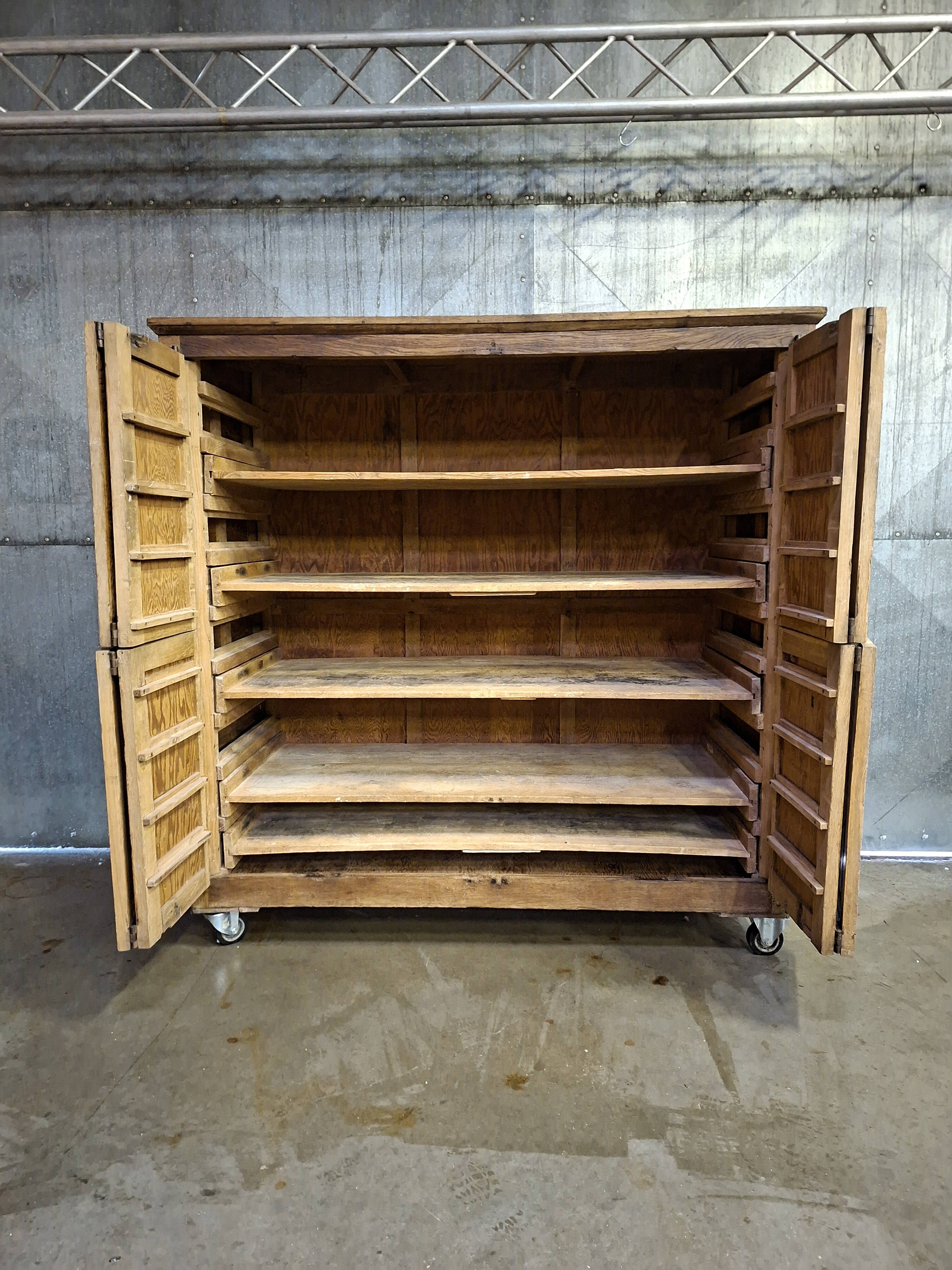 Antique baker's cabinet / fermentation cabinet on wheels