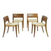 Chaises de salle à manger Molteni & C en noyer avec assise en corde de papier, Italie, années 1990