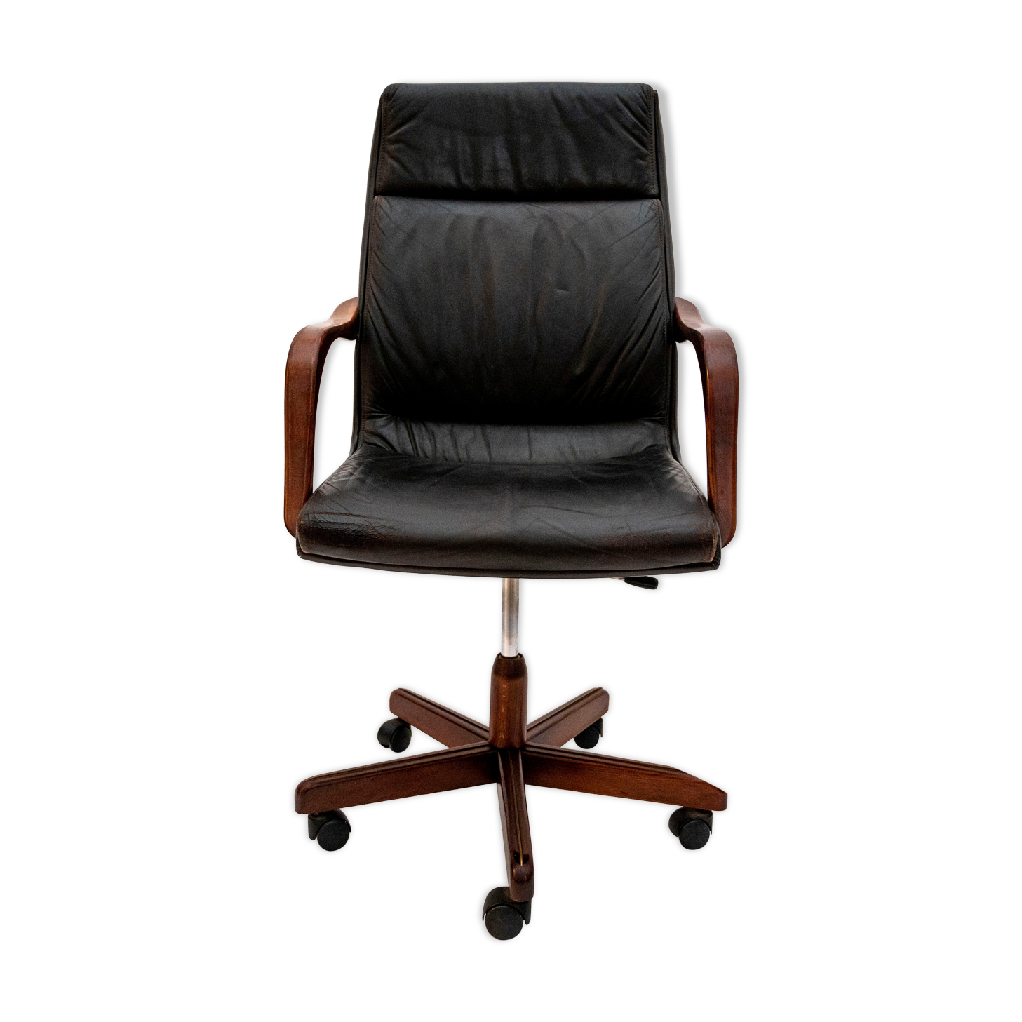 Fauteuil de bureau vintage en cuir