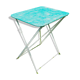 Vintage green and white painted metal folding garden table 1950