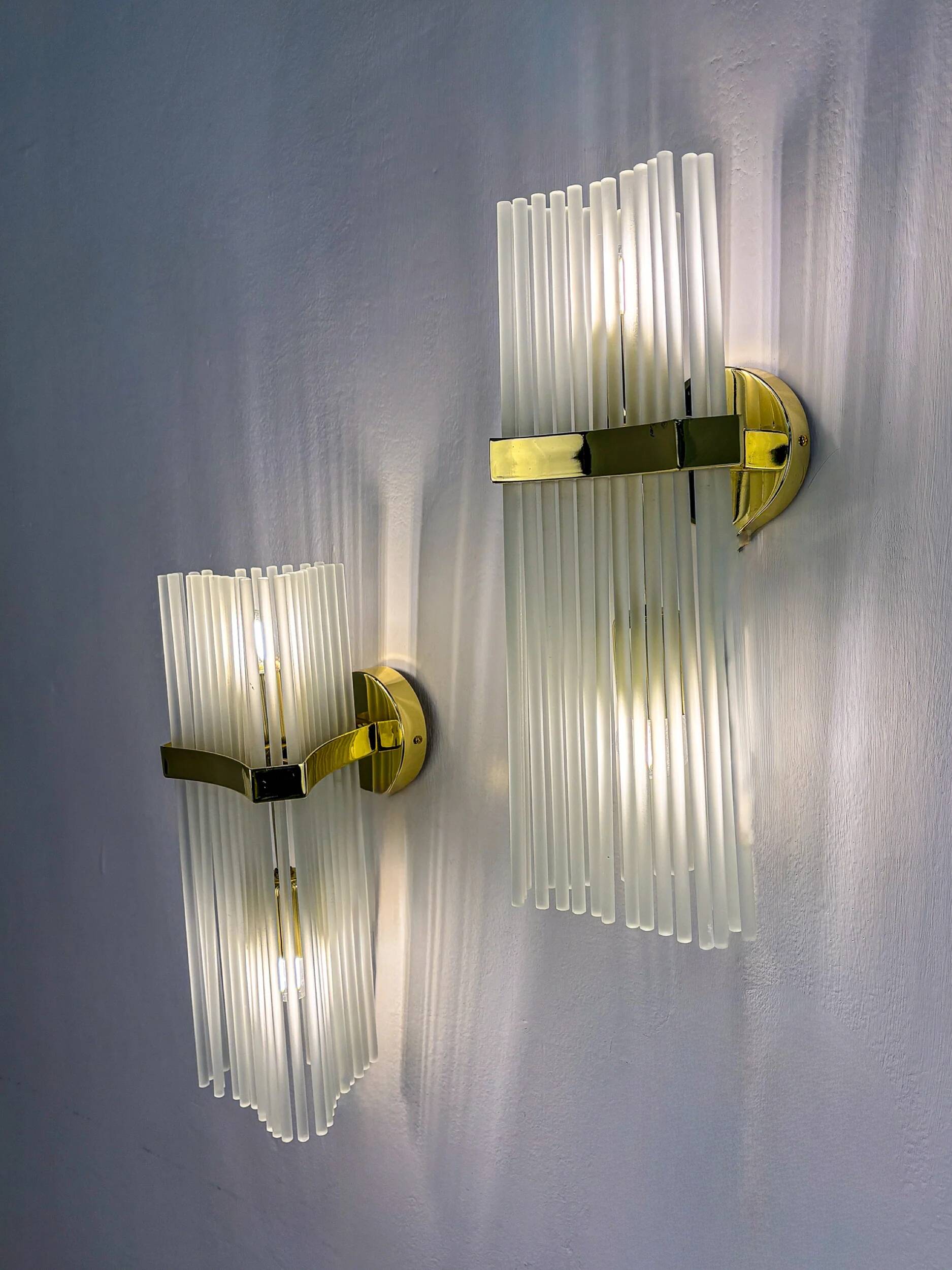 Pair of wall lights from Sciolari for Lightolier, circa 1970, Italy