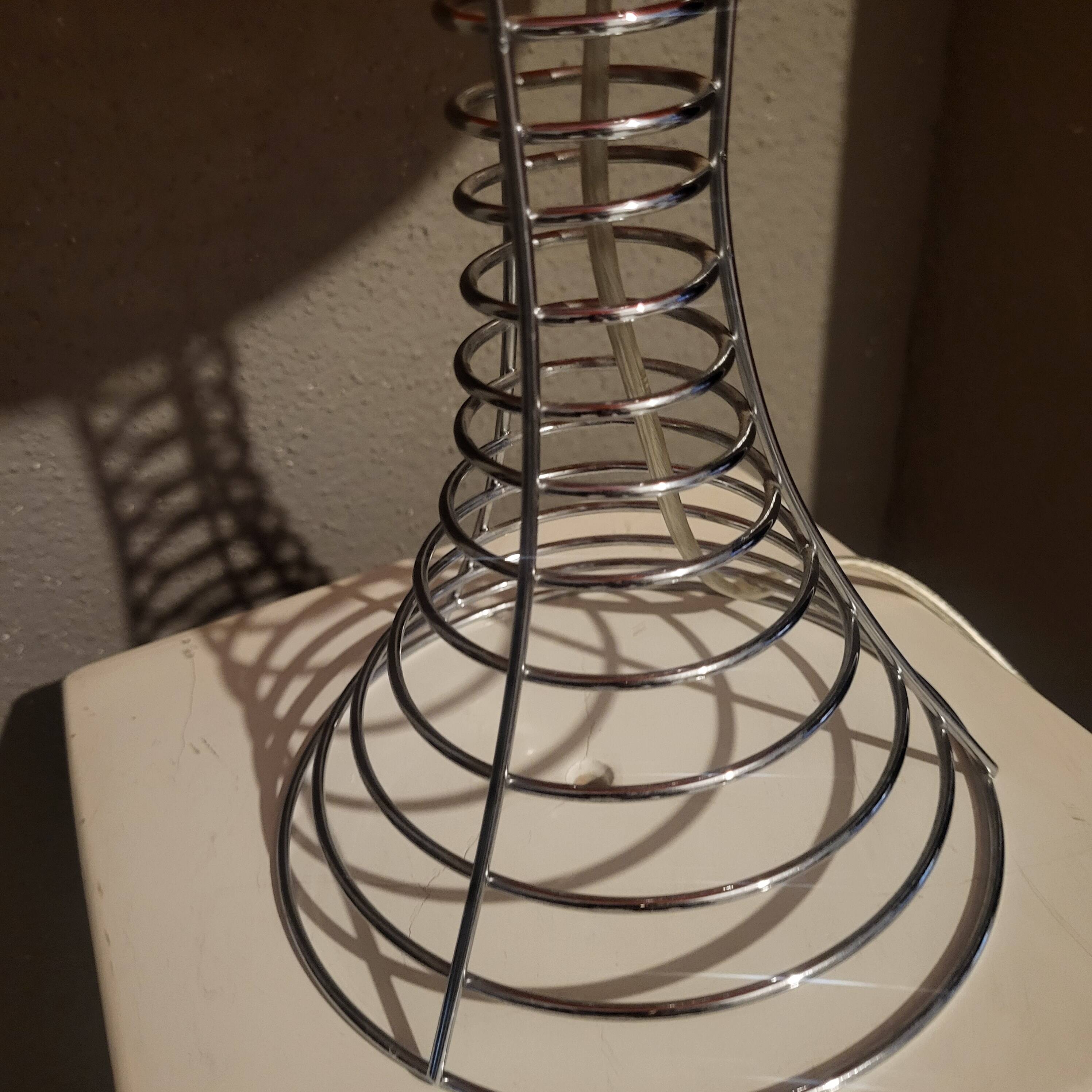 Lampe champignon orange et chrome,style Verner Panton,1970,80