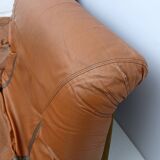 Pair of Lev & Lev Mid-century Modern Fiberglass Frame Leather Armchairs