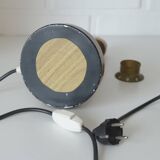 Large Vintage Bedside Lamp / French Style Table Light / Gold Textile Shade