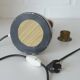 Large Vintage Bedside Lamp / French Style Table Light / Gold Textile Shade