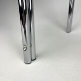 Small side table chrome metal and glass 70s