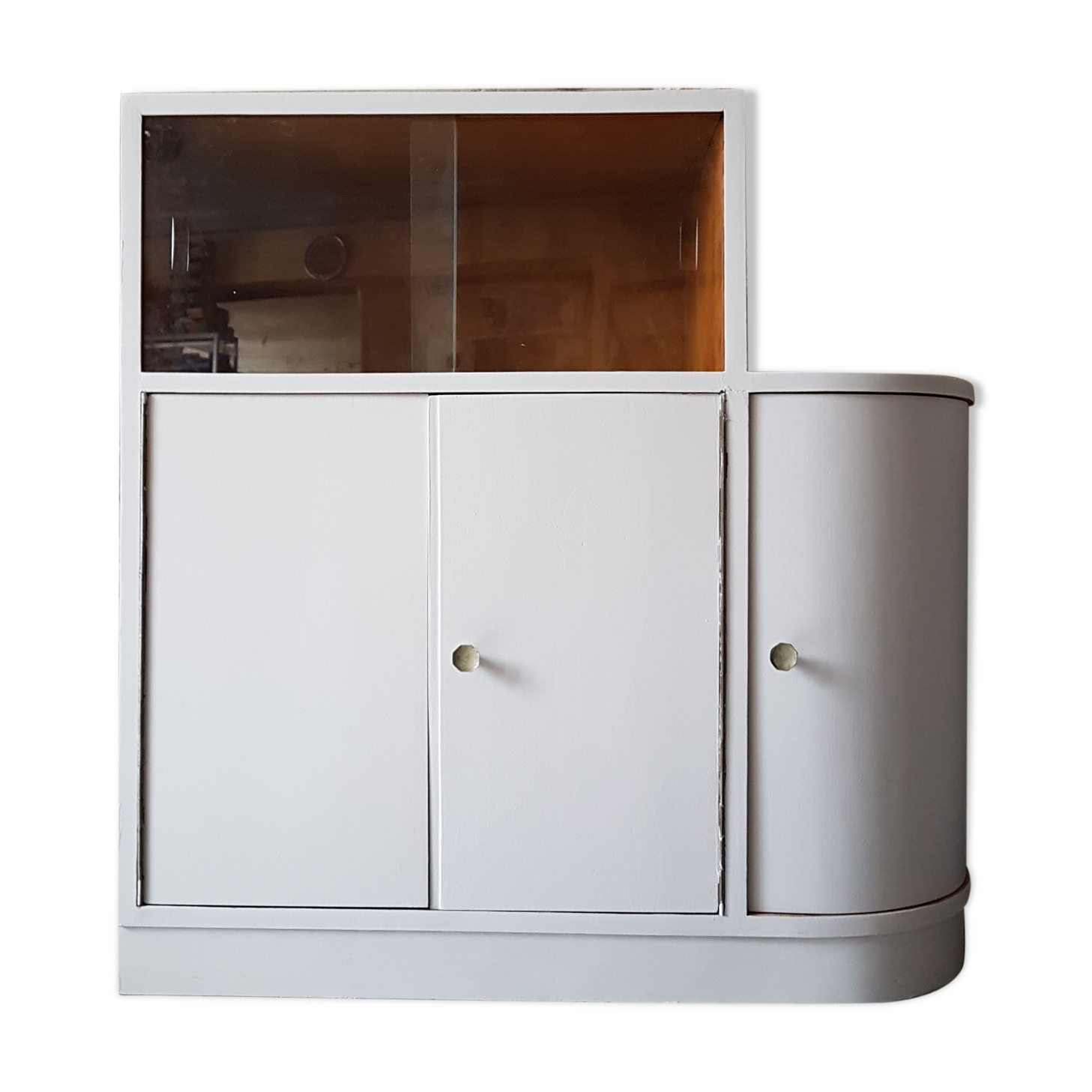 Rounded cabinet vintage beige