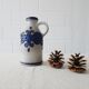 VEB Haldensleben ceramic vase gray and blue with black Fat Lava decor, gray jug vase