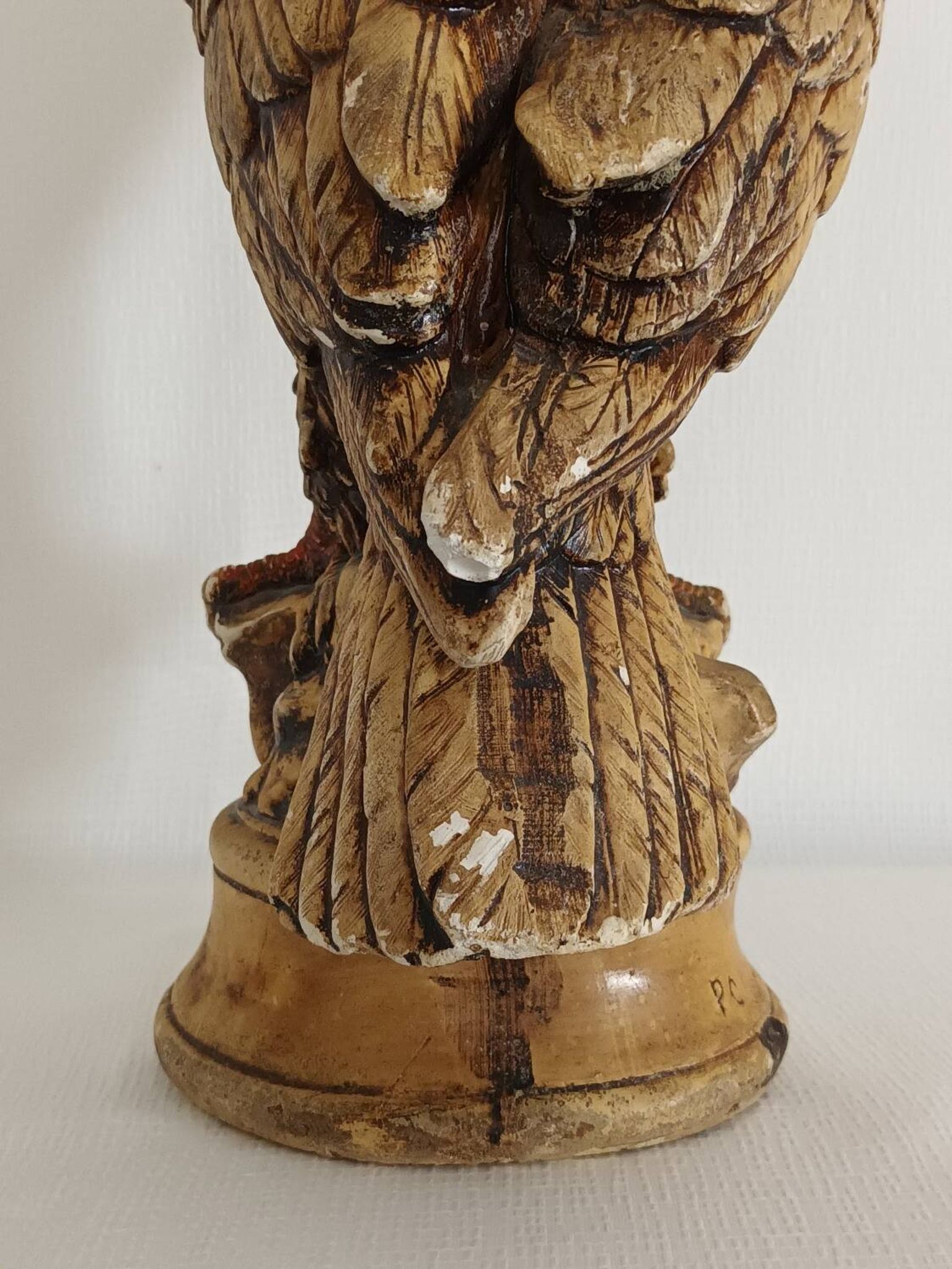 Statue d'aigle en plâtre vintage