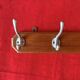 Vintage wooden wall coat rack - 4 hooks
