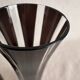 4 vintage champagne flutes in clear and black crystal glass