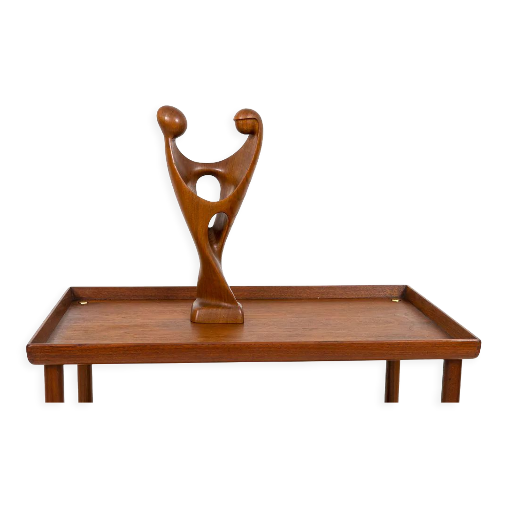 Teak Sculpture of Dancing Lovers by Simon Randers, Denmark, 1970s