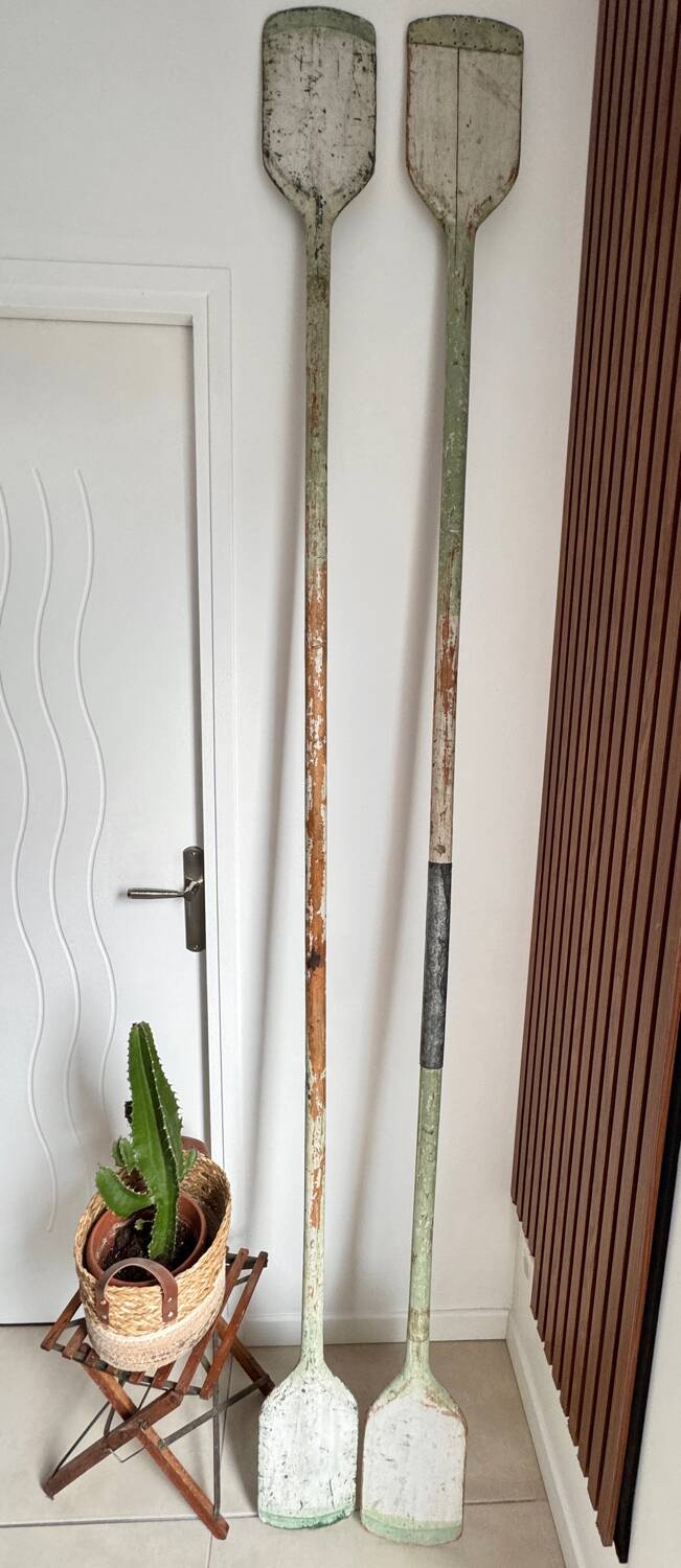 Ancien lot de trois rames en bois vintage
