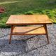 Coffee table of the 50s feet compass double wooden tops