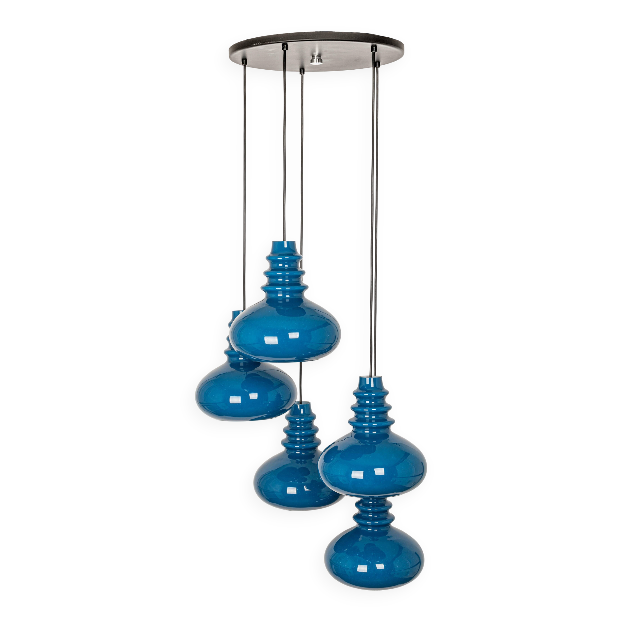 Large cascading glass chandelier design by Peill Putzler, Germany, 1970s.