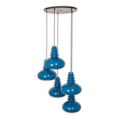 Lustre cascadeur design en verre pour Peill Putzler, Allemagne, années 1970