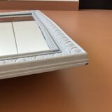 Antique mirror with gray wooden frame