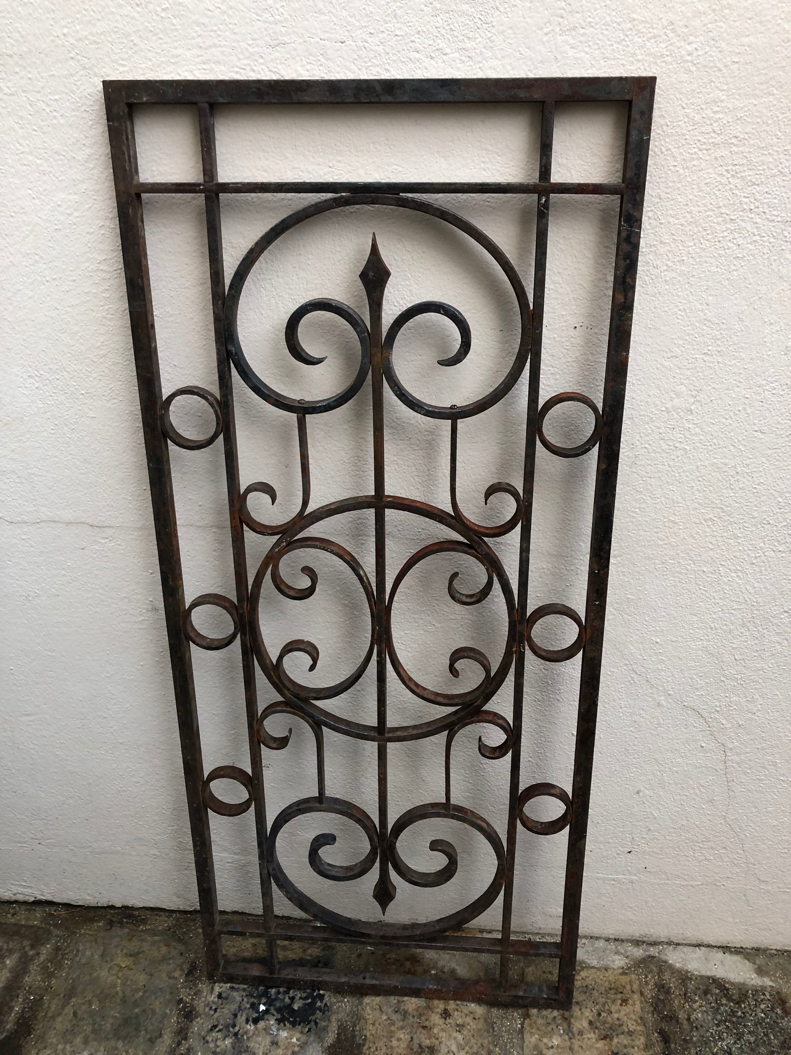 Wrought iron door grille