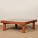 Square coffee table, handcrafted marquetry, 1985