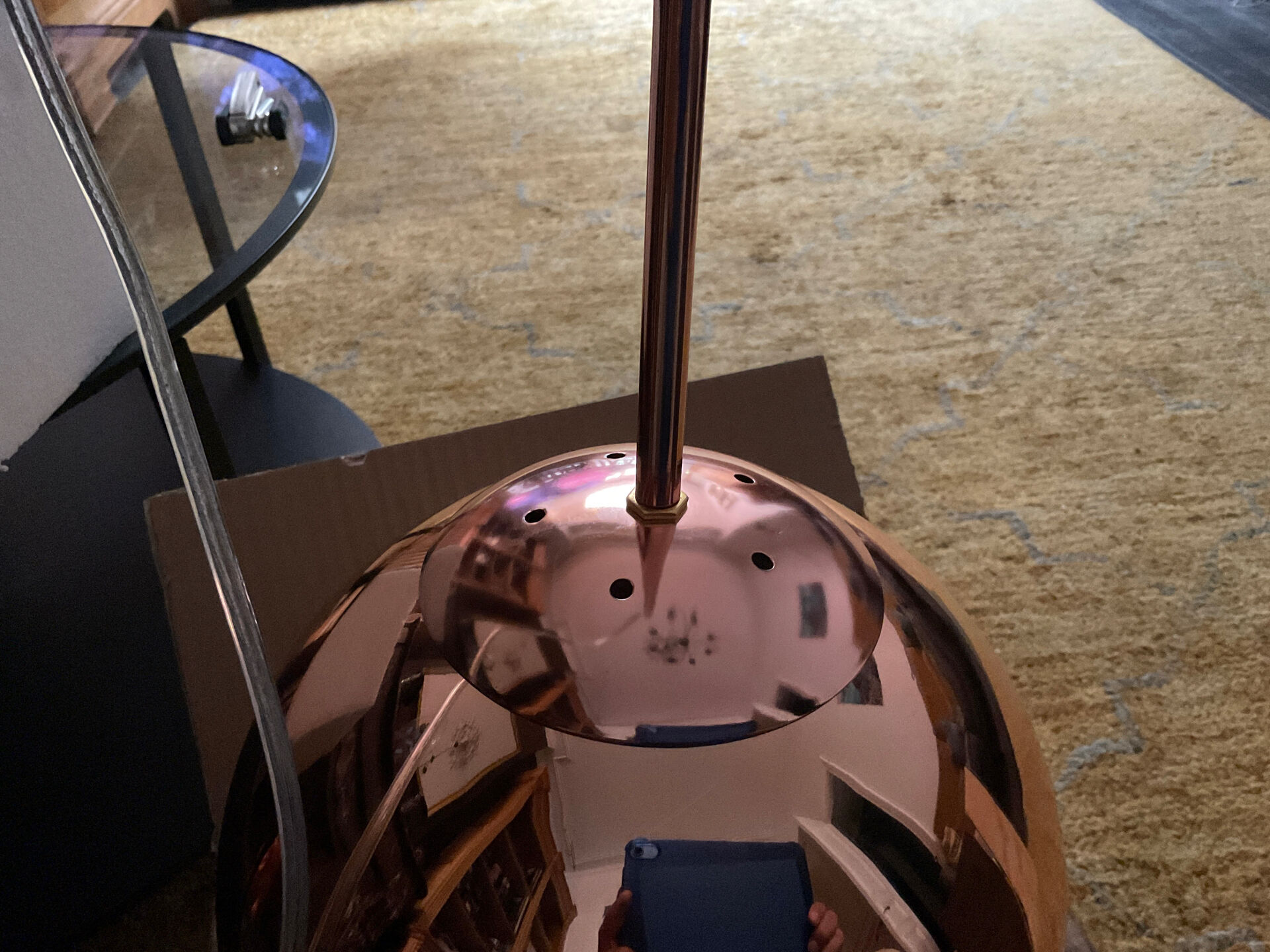 Copper mirror suspension design
