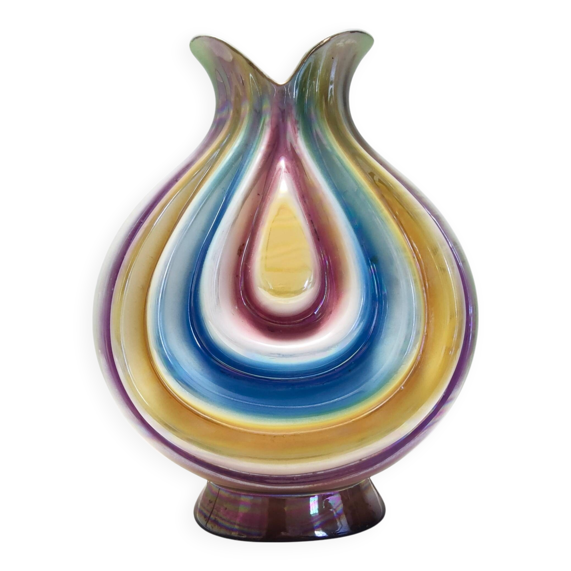 Ceramic Vase Attributed to Italo Casini with Iridescent Colors, Italy