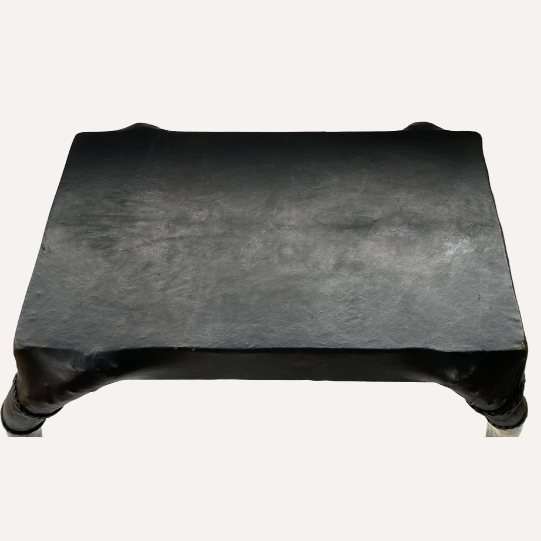 Edwardian, antique leather Cowhorn Table, 1901-1914