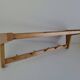 Uluv czechoslovakian mid-century wooden wall coat rack with shelf, 1970